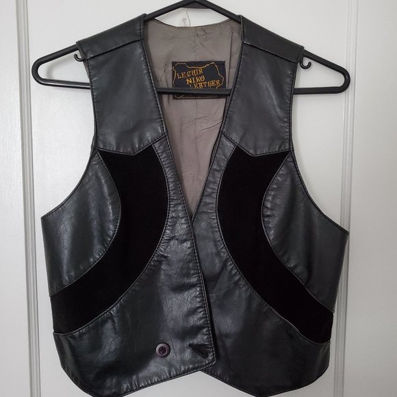 Vintage Leather & Suede Patchwork Vest - Picture 1 of 2